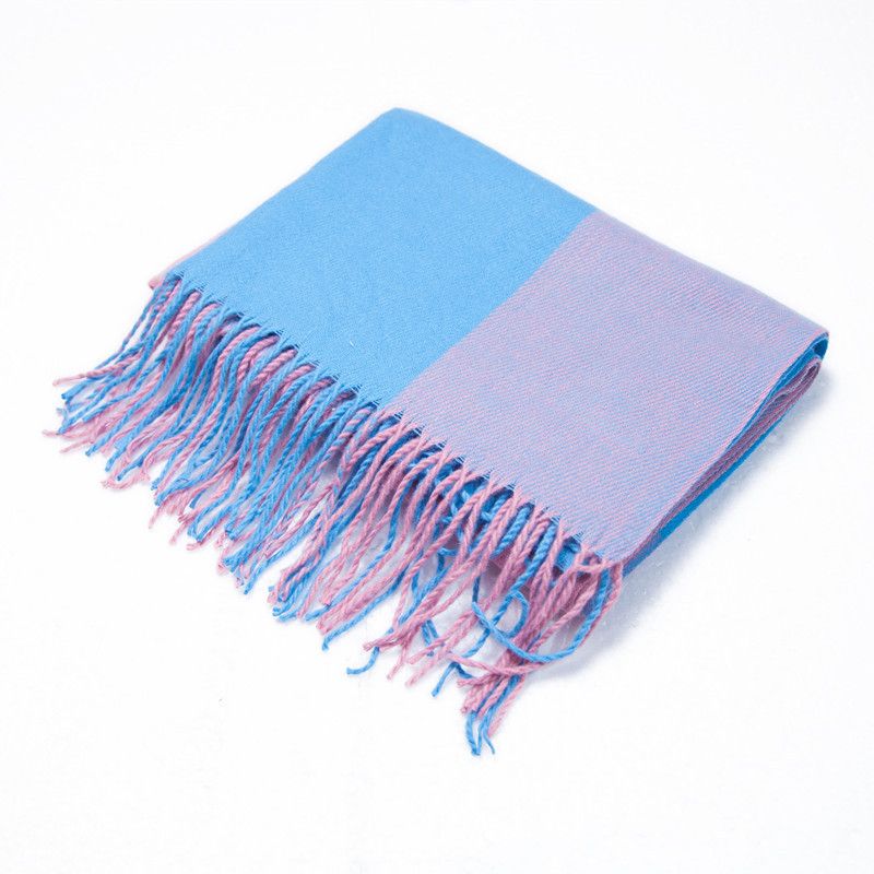 Unisex Doppelseitiger Schal mit großem Karomuster. Extra dicker Latzumhang für Damen._voghion.com