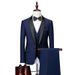2025 Herren Business Casual Hochzeit Bräutigam Abendgarderobe Slim Fit Büro Professioneller Anzug Dreiteiliges Set_voghion.com