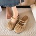 2025 Spring Summer New Women's Closed-Toe Single Shoes Versatile Flat Casual One-Strap Mules Sandals_voghion.com
