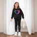 Mother & Kids INS - Set da 2 pezzi per ragazze e leggings con stampa a farfalla e felpa a maniche lunghe, per attività all'aria aperta e tempo libero_voghion.com