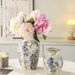 Vaso in ceramica di alta qualità in stile cinese, decorazione per la casa, in porcellana blu e bianca, per composizioni floreali da soggiorno_voghion.com