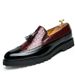 Unbeatable Quality Korean Version Of Trendy And Fashionable Casual Leather Block Carved Men's Shoes, Thick Soled British Tassel Shoes_voghion.com