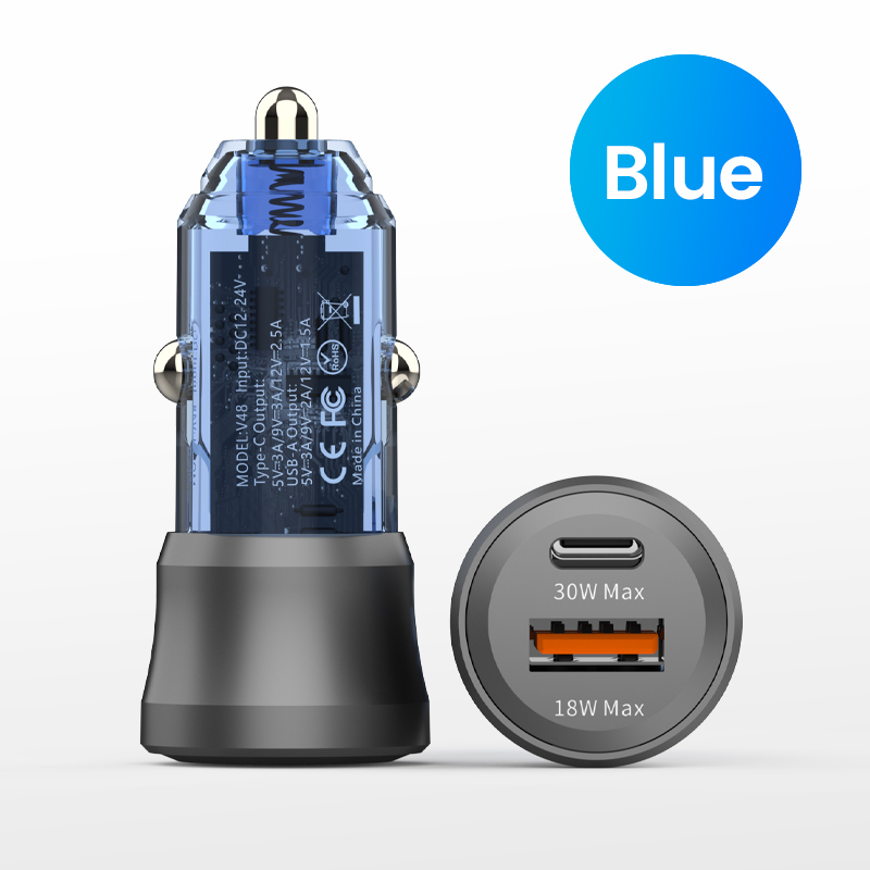 48W QC3.0+PD Olaf Mini-Autoladegerät Schnellladung PD30W USB-Typ-C-Mobilladegerät-Adapter für Huawei Samsung iPh_voghion.com