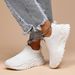 Plus Size Women's Breathable Sock Sneakers Slip-On Lazy Shoes_voghion.com