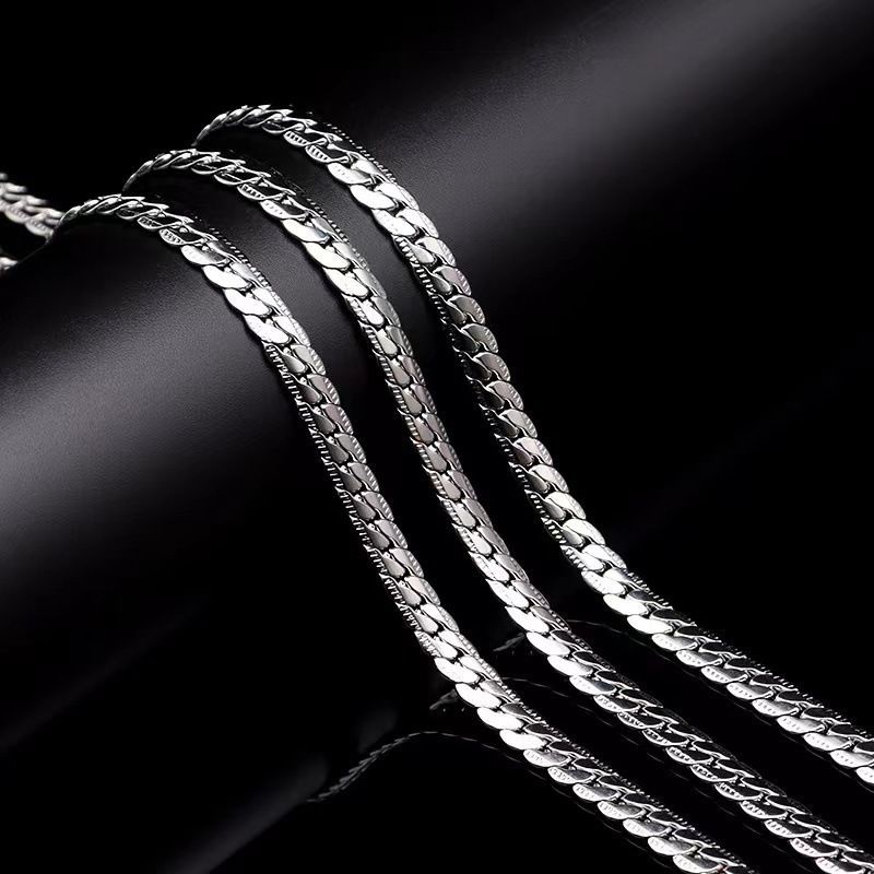 Collana in acciaio inossidabile con catena cubana, tendenza personalità NK, in titanio criptato, da uomo, hip-hop, gioielli di tendenza_voghion.com