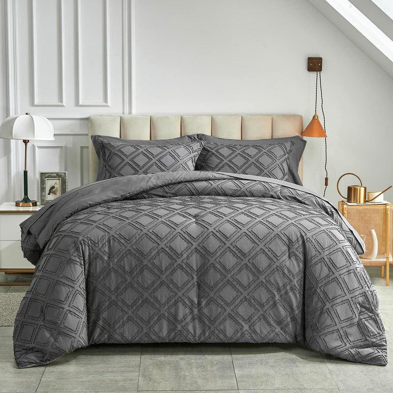 Bohemian Tufted Duvet Cover Set – Soft & Breathable, Stylish Cut-Out Design (3-Piece Set, Multiple Sizes, All-Season Use)_voghion.com