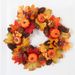 Autumn wreath with various pumpkin pine cones for door decoration maple leaf wreath_voghion.com