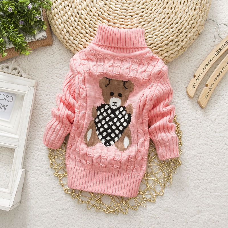 Children's Sweater Autumn New Small And Medium-sized Long Sleeve Boys And Girls Cartoon Turtleneck Sweater_voghion.com