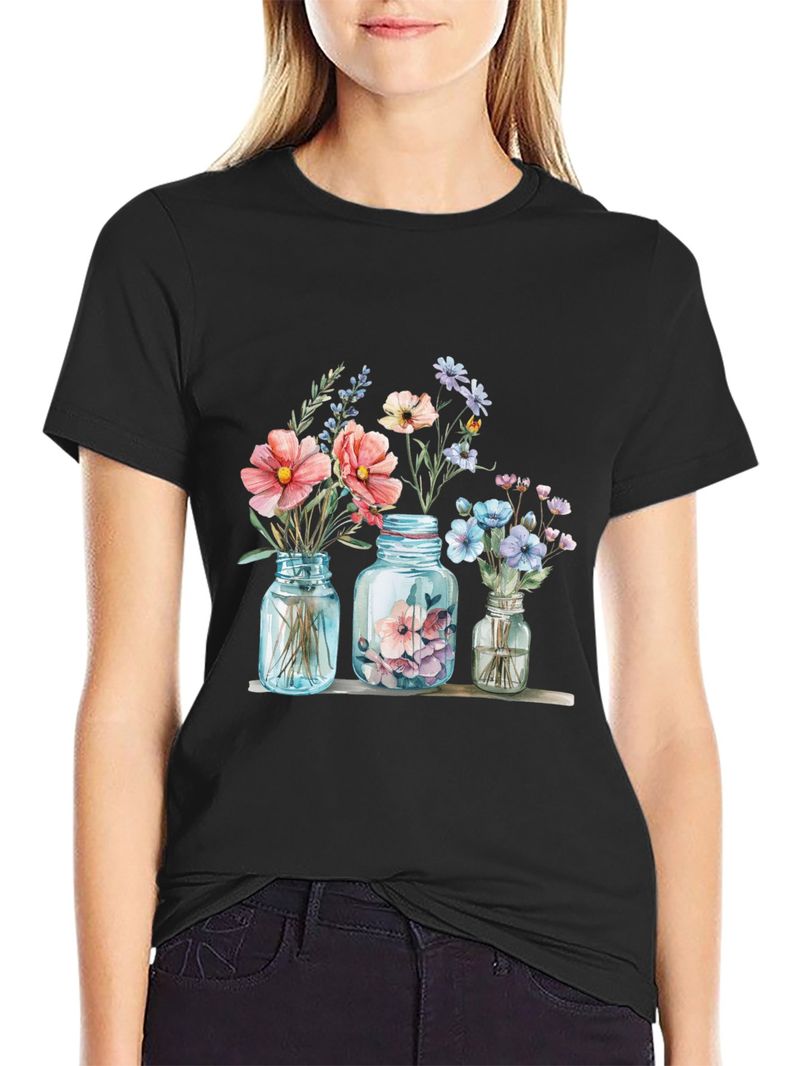 Primavera e verão, novas blusas femininas casuais europeias e americanas, camisetas femininas estampadas_voghion.com