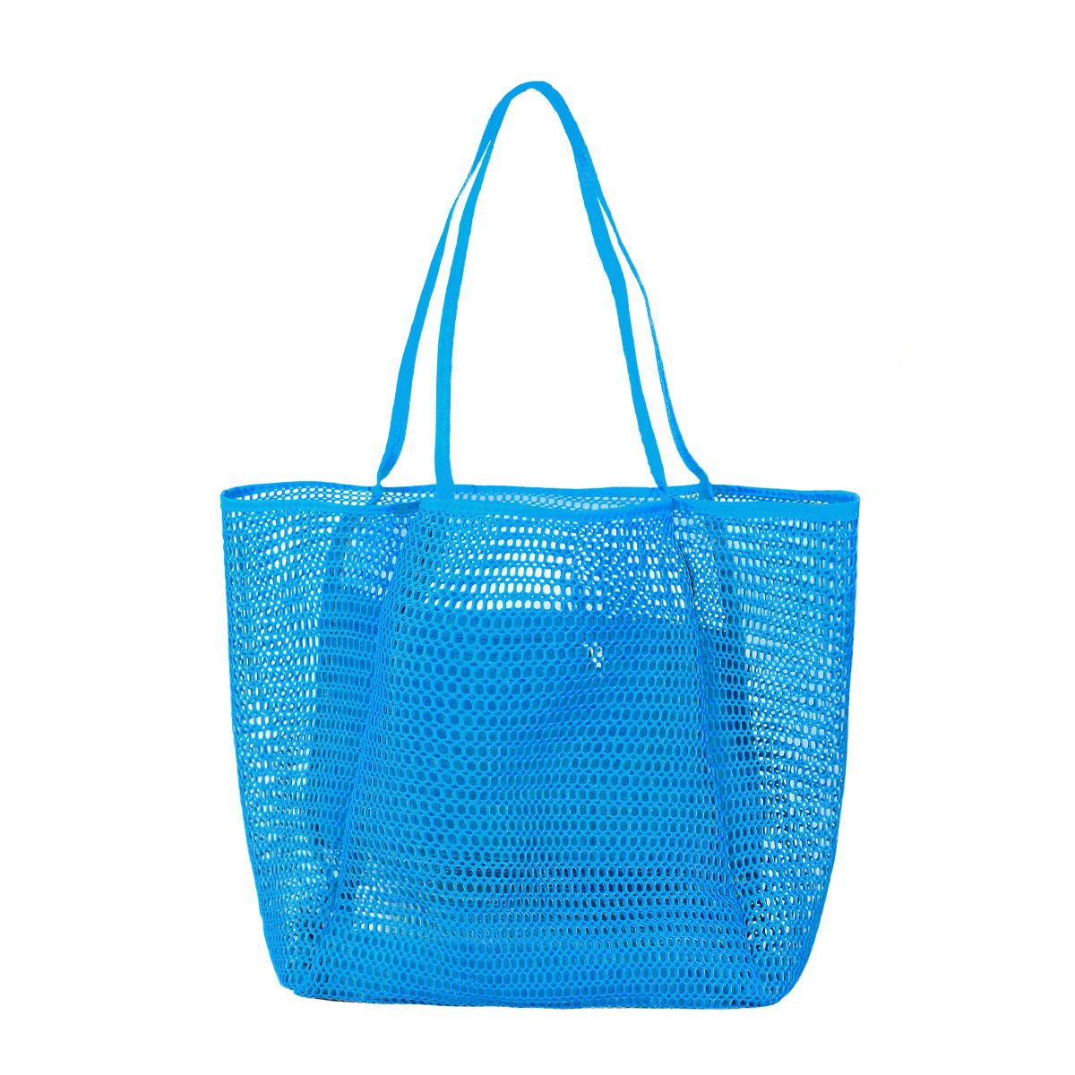 Woven Travel One shoulder Mesh Simple Handbag Outing Portable Beach Bag Available_voghion.com