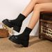 2024-es új, plus size rövid gumis zokni, Martin, sokoldalú, vastag talpú, foltvarrásos anyagú női csizma_voghion.com