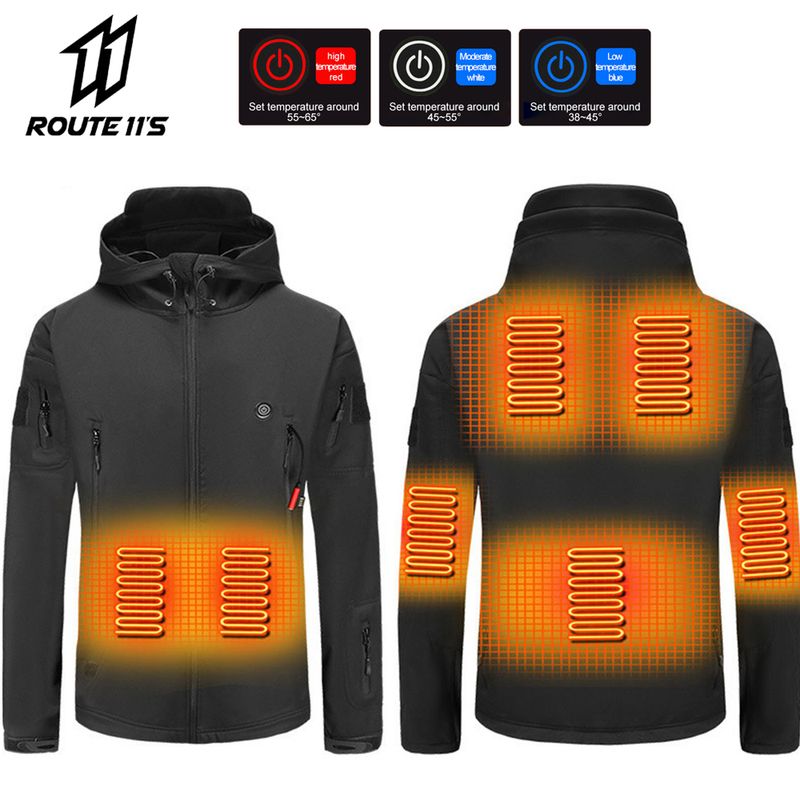 Heated Jacket Winter Hooded Jacket Men Women 7 Zone USB Electric Heating Thermostatic Camping Hiking Fishing Warm Jacket_voghion.com