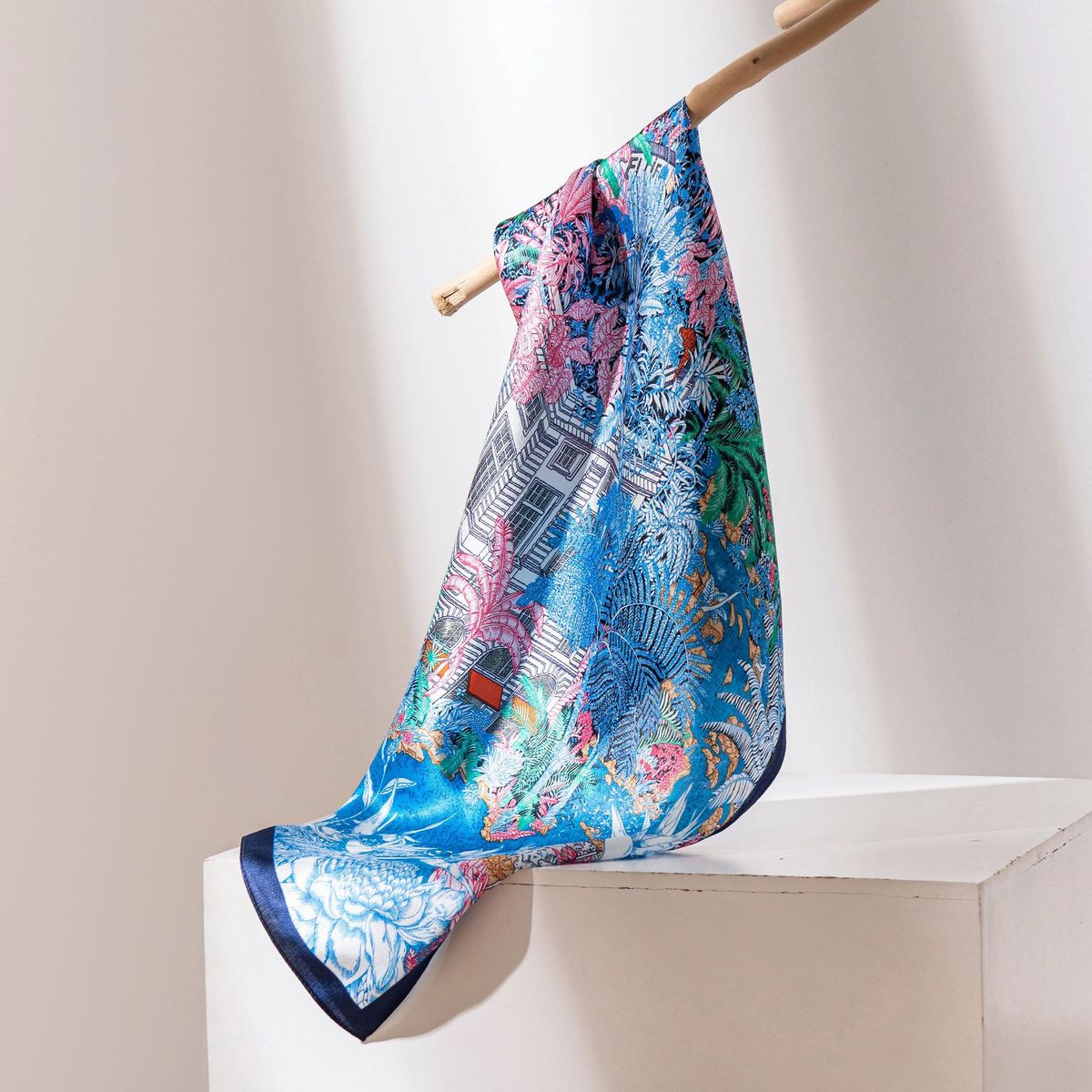 100% moerbeizijde 2024 Four Seasons Chinese stijl bedrukte dunne sjaal, high-end damessjaal 53CM_voghion.com