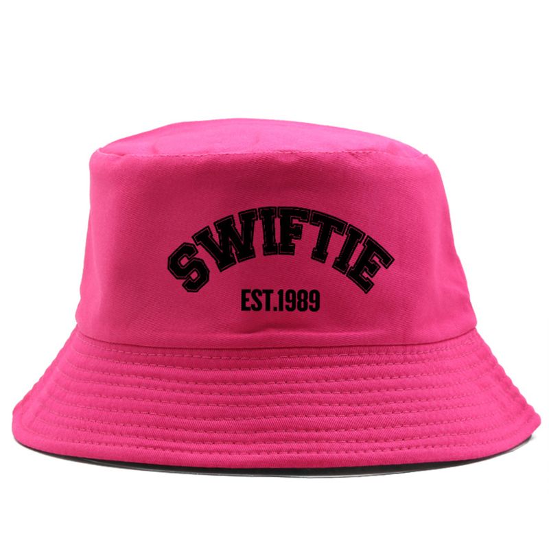 Hot Sale Hot Pink Letter SWIFTIE Reversible Bucket for Men Women Summer Beach Sun Girls Foldable Travel Outdoor Fisherman Hat_voghion.com