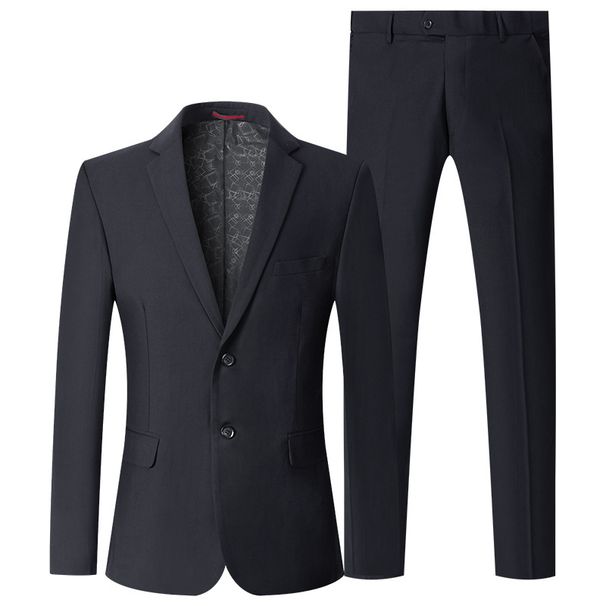 Men's Clothing Men's Slim Fit Business Suit Set - Classic Two-Piece Blazer & Trousers For Office & Formal Occasions_voghion.com