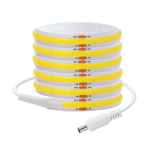 High Density COB LED Strip Lights PIR Motion Sensor 5V USB 8mm Tape Cabinet Lamp_voghion.com