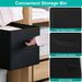 2 Sets Storage Bin Non-Woven Fabric Cube Organizer with Handle Foldable Cube Basket For Shelves Closet Living Room Bedroom Black_voghion.com