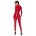 Sexy Faux Leather Catsuit Full-Body Tight Jumpsuit With Zipper For Cosplay & Night Out (Black/Red, S-4XL)_voghion.com