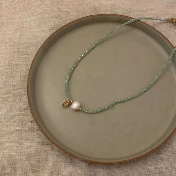 Hot girl summer colorful beaded pearl necklace design niche versatile necklace female clavicle chain accessories_voghion.com