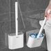 Disposable Toilet Brush With 16 Replaceable Heads – Wall-Mounted, Hygienic Cleaning Tool, Plastic Handle (Single/Double Holder Options)_voghion.com