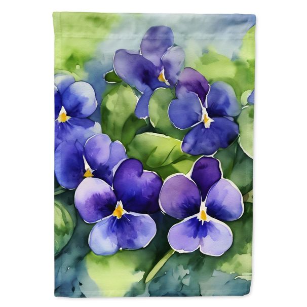 Striscione da giardino, opera d'arte da giardino, violette, Rhode, acquerello, aiuole da giardino, isola, patio, bandiera da giardino, bandiera esterna, cassetta postale, bandiera decorativa_voghion.com