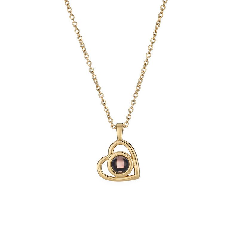 100 Languages Titanium Steel Necklace For Women Projection Color Picture Nano Photo Valentine's Day Qixi Festival Gift_voghion.com