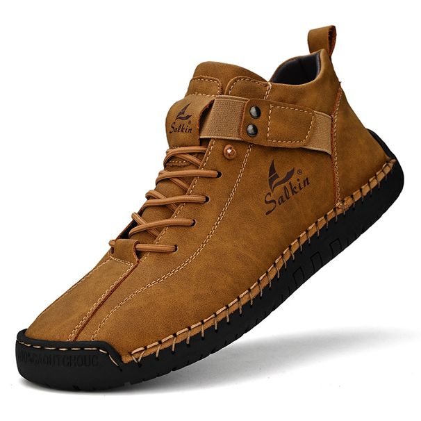 Große Herrenlederschuhe, niedrige, handgenähte Freizeitschuhe für Herren, flache Sohle, bequeme Schuhe für Herren_voghion.com