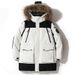 Parka da uomo in stile coreano, imbottito in piumino d'oca bianco, lungo cappotto con cappuccio e collo in pelliccia, giacca invernale unisex_voghion.com