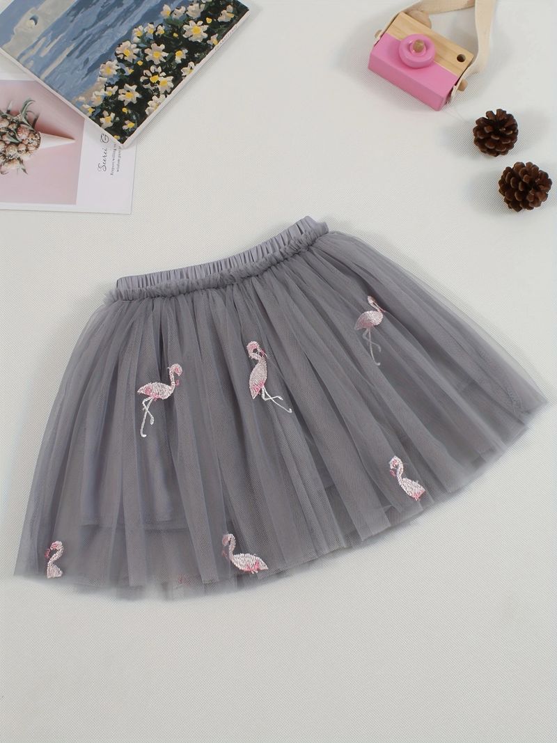 Fustă scurtă din fire moi pentru fete, stil nou, pentru copii, fustă Flamingo, fustă prințesă, stil occidental, fustă Tutu_voghion.com