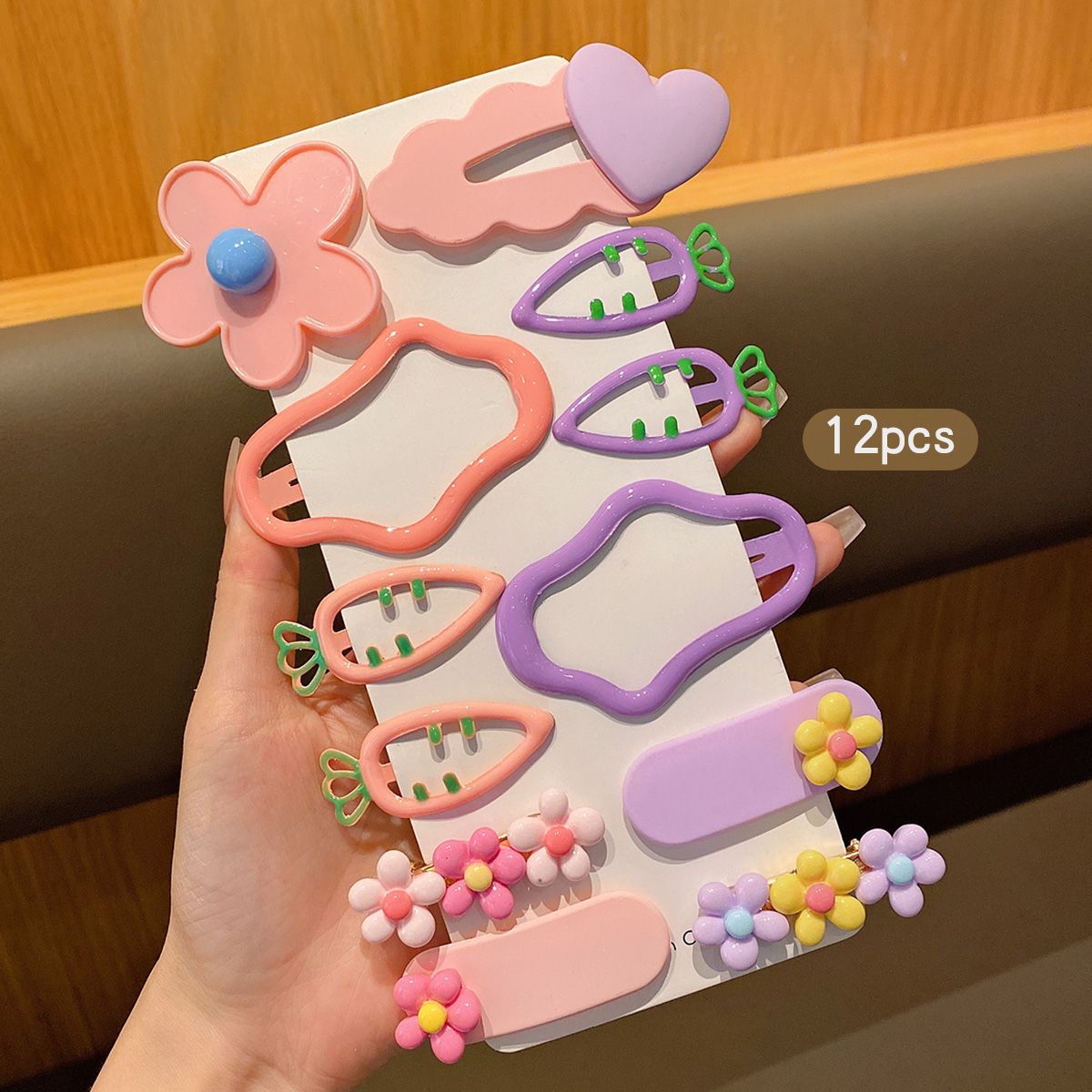 12 Sweet And Colorful Hair Clips, Korean Version BB Clip, Suitable For Daily Use As Hair Accessories_voghion.com