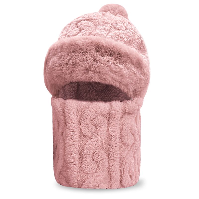 Autumn Hat Ear Protection Windproof Outdoor Neck Warmer Mask Integrated Fleece Thickened Warm Cycling Winter Style_voghion.com