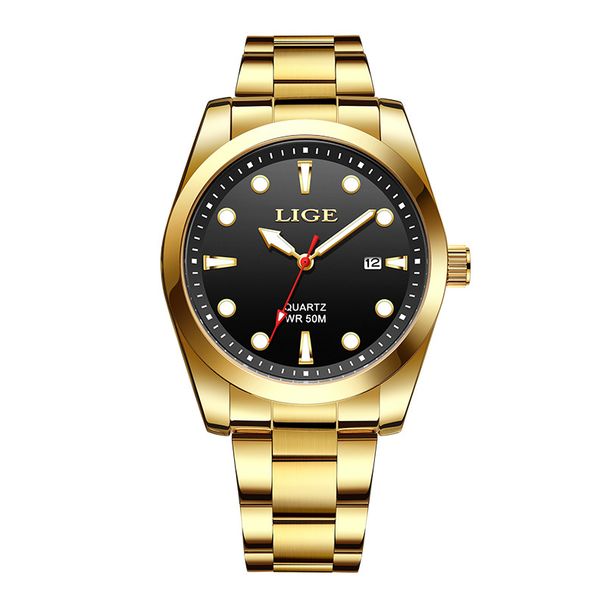 Schlanke Herrenuhr aus Edelstahl mit Datumsanzeige, wasserdichtem Quarzwerk, minimalistischem Design für den Alltag_voghion.com