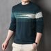 Herren Herbst und Winter Neue Mode Wollpullover Warm Rundhals Langarm Farblich Passend_voghion.com