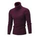 Herrenbekleidung Herrenpullover hoher Kragen Flut einfarbig Herren High Sense Mode Joker_voghion.com