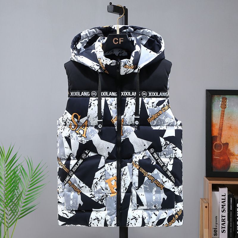 Men's Clothing Plus Size Vest Men Plus Size Men's Clothing New Cotton Waistcoat Vest Work Clothes Class Uniform Printing Print_voghion.com
