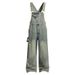 Men's Clothing Yellow Mud Colored Suspender Wide Leg Jeans Retro Washed Loose Casual Foreign Trade Popular Logging Jumpsuit Men_voghion.com