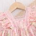 Kinderkleidung Süßes Kleid mit fliegenden Ärmeln und Blumenmuster, Puffärmel, neues Sommerkleid für Mädchen_voghion.com