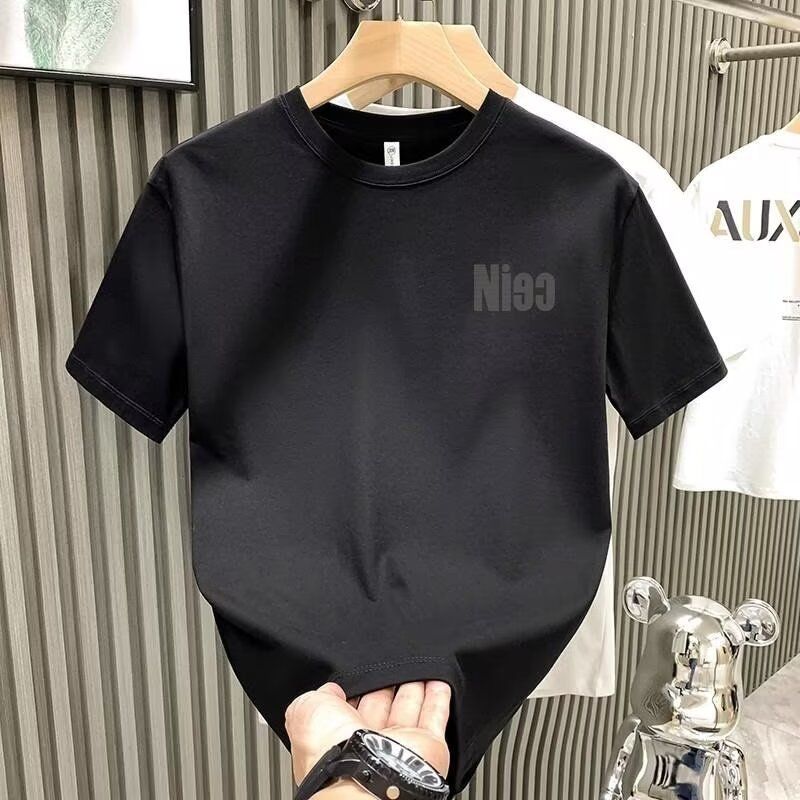 Herrenbekleidungsmarke Baumwolle Kurzarm-T-Shirt Herren Sommer 2024 Neues Nischendesign Sinn High Street Rundhals Halbarm-Oberteil_voghion.com