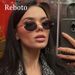 Moda Czarny Metal Owalny Kobiety Trend 2024 Vintage Okulary przeciwsłoneczne Bez Oprawek Dla Kobiet Projektant Mody Małe Okulary UV400 Oculus_voghion.com