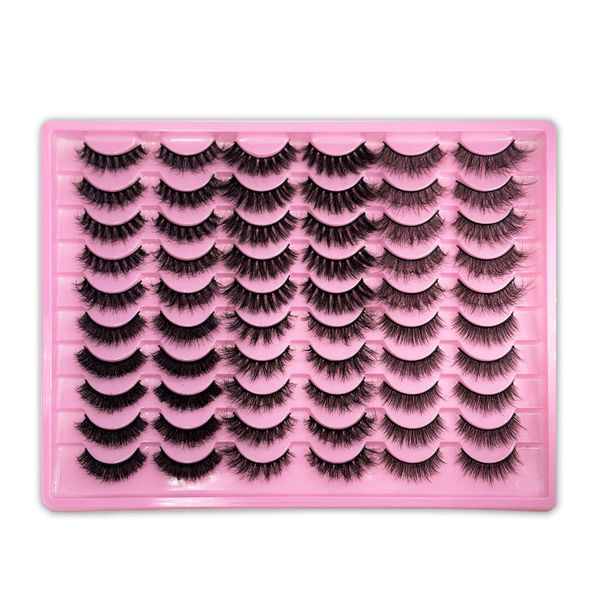 30 Pairs Fluffy & Wispy False Eyelashes - Voluminous & Curly Strips (Natural/Dramatic Look, Bulk Pack For Lash Business)_voghion.com