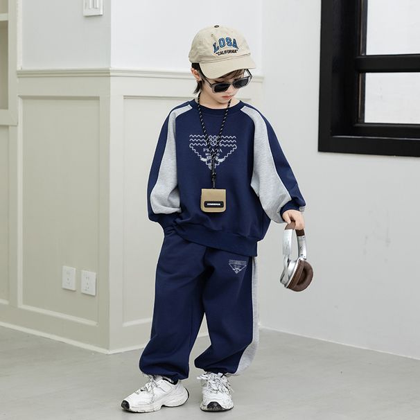 Nuova moda per bambini e bambine di mezza età, 2025, nuovi pantaloni a maniche lunghe con cerniera a costine e piccoli asciugamani, set da due pezzi_voghion.com