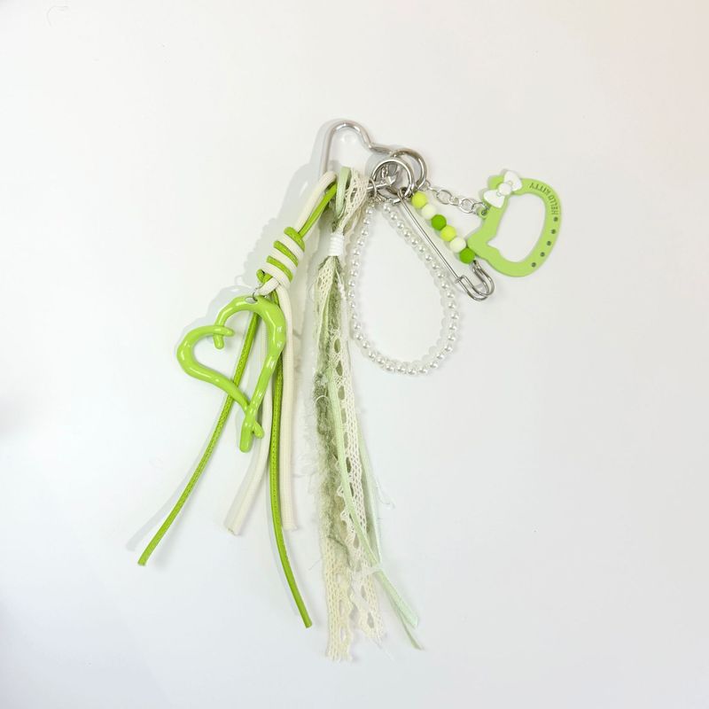 Ins High-End Niche Miu Style Green Alloy Accessories Multifunctional Student Backpack Pendant Phone Chain_voghion.com
