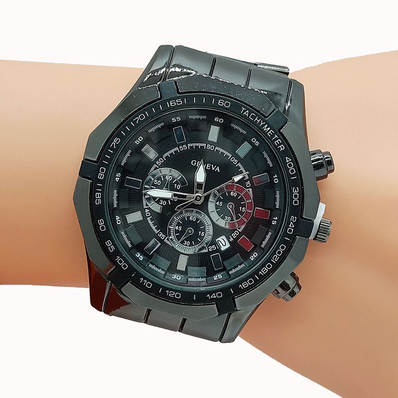 Orologi da uomo Nuovo orologio da uomo casual da lavoro in acciaio con tre occhi e sei aghi, orologio al quarzo con calendario con quadrante grande, vendita calda_voghion.com