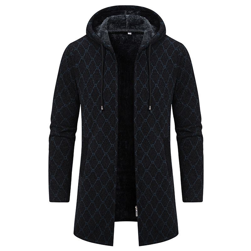  Maglione di media lunghezza da uomo autunno 2023 moda casual giacca con cappuccio maglieria maglione alla moda aperto_voghion.com