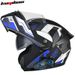 Kooqibao Modular Motorcycle Helmet With Dual Visor - Flip-Up Full Face Helmet, Long Battery Life Bluetooth Version (K21), 3C Certified - Matte Black_voghion.com