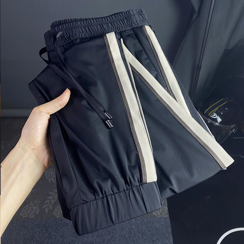 Männerkleeder Liicht Luxus Äisseid Hosen Männer Summerstil Markendesign gestreift Jogginghosen Casual Hosen Sporthosen 2024 nei_voghion.com