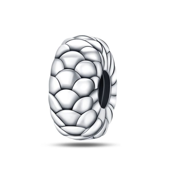 Gioielli da donna con fibbia di sicurezza a forma di scaglia di drago, nuovi accessori fai da te, bracciale in rame bianco placcato in argento 925 con ciondolo a perline_voghion.com