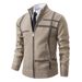 Men's Knit Sweater Cardigan With Stand Collar - Lightweight Business Casual Pullover For Fall (Available In Plus Sizes)_voghion.com