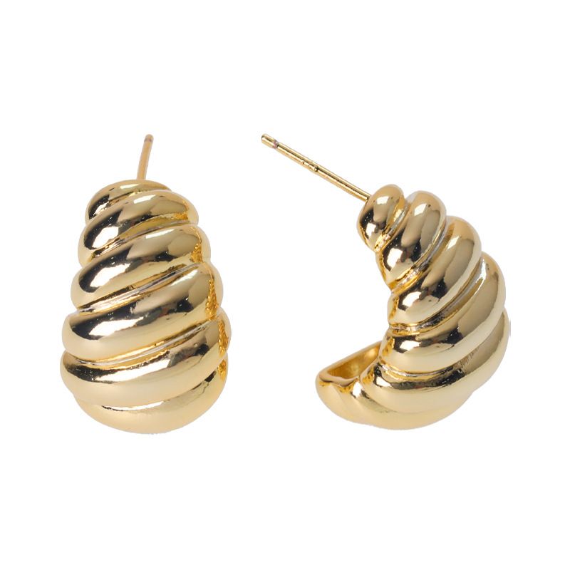 Damen-Ohrringe, Retro-Spiral-Ohrringe für Frauen, Nischen-Design, High-End-Licht-Luxus-Ohrringe, einfache Ins-Ohrringe mittleren Alters_voghion.com