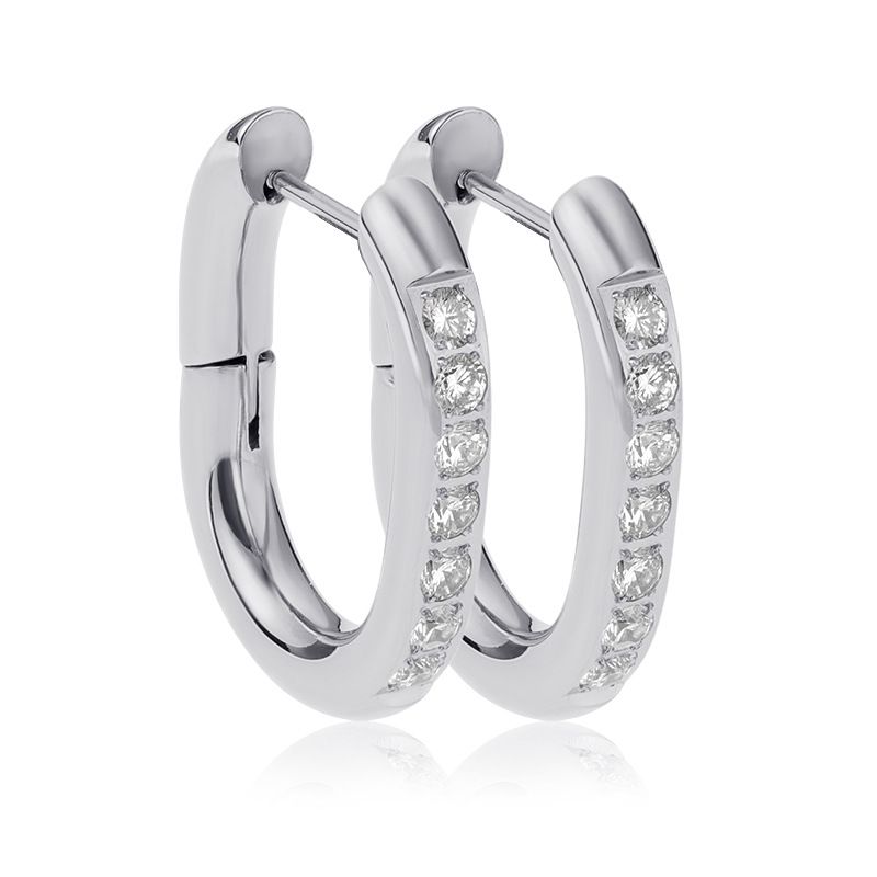 Elegant fashionable round ring rose gold earrings exaggerated simple inlaid seven diamond stainless steel earrings earrings_voghion.com